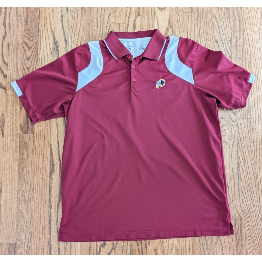 Washington Redskins Burgundy Antigua Polo Shirt NFL Embroidered Logo Men's XL